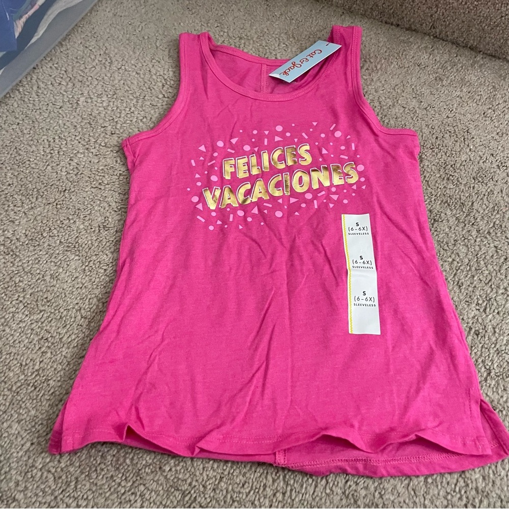 Carter's Pink Tank Top with Fun Graphic